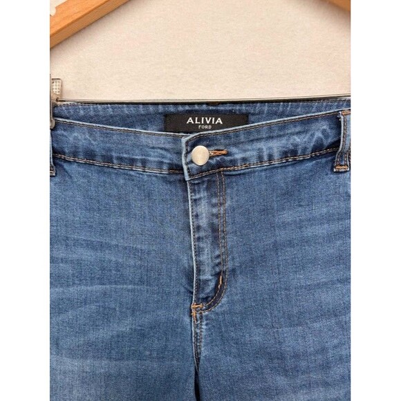 Alivia Ford Jeans Womens 18W Whiskered Rayon Spandex Fringe Hem Asymmetric Plus - Picture 3 of 9